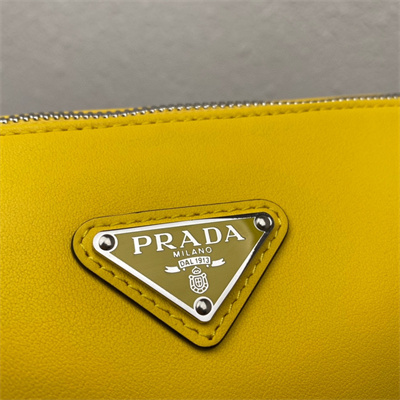 Prada Triangle leather shoulder bag Yellow Color 2VH155