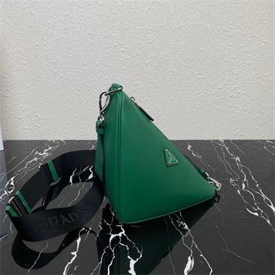 Prada Triangle leather shoulder bag Green Color 2VH155
