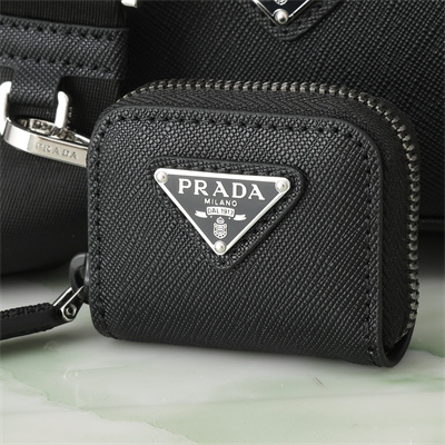 Prada Re-Nylon and Saffiano leather shoulder bag Black 2VH172