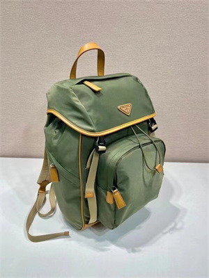 Prada Re-Nylon and leather backpack Military/Caramel 2VZ135
