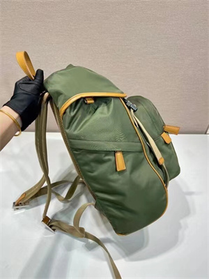Prada Re-Nylon and leather backpack Military/Caramel 2VZ135