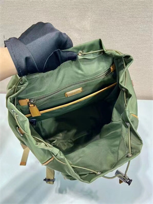 Prada Re-Nylon and leather backpack Military/Caramel 2VZ135