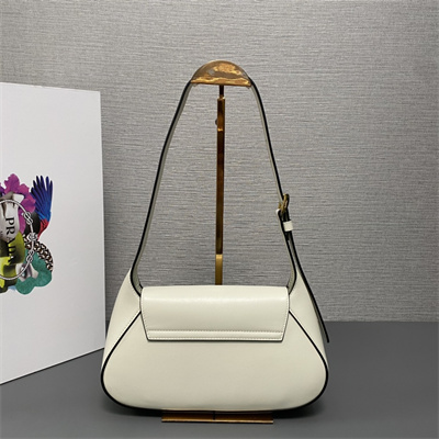 Prada Small leather shoulder bag White 1BD358