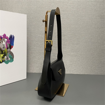 Prada Small leather shoulder bag Black 1BD358