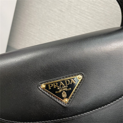 Prada Small leather shoulder bag Black 1BD358
