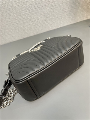 Prada Calfskin Diagramme Shoulder Bag Black 1BH083