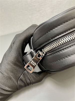 Prada Calfskin Diagramme Shoulder Bag Black 1BH083