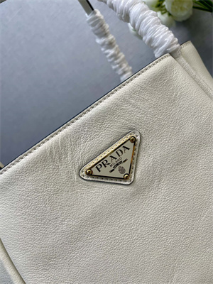 Prada Leather mini tote bag White 1BG539