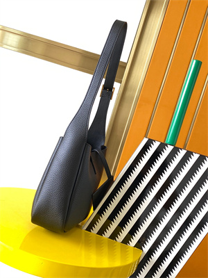 Y.S.L LE 5 A 7 Mini HOBO BAG In Black Grained Calfskin Leather