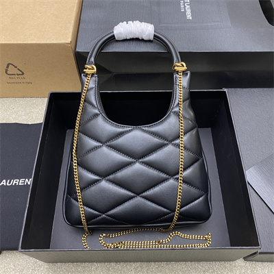 Y.S.L Sade HOBO BAG In Quilted Lambskin Black