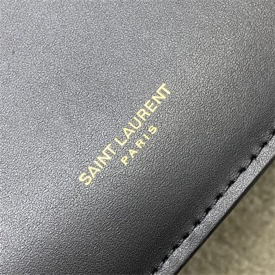 Y.S.L Liane Calfskin Leather Chain Shoulder Bag Black