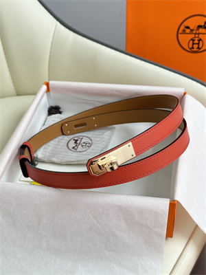 Hermes Kelly 18 Belt Epsom Leather Rose Gold Hardware Watermelon Red
