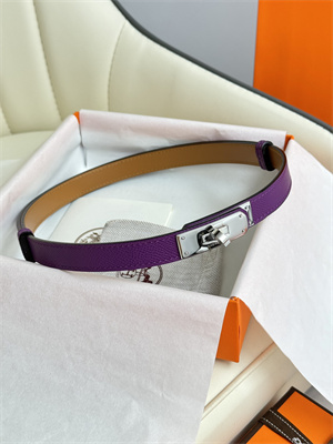 Hermes Kelly 18 Belt Epsom Leather Silver Hardware Purple