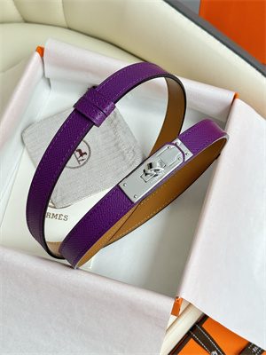 Hermes Kelly 18 Belt Epsom Leather Silver Hardware Purple