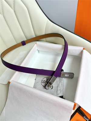 Hermes Kelly 18 Belt Epsom Leather Silver Hardware Purple