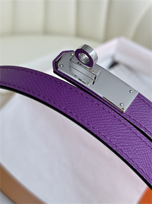 Hermes Kelly 18 Belt Epsom Leather Silver Hardware Purple