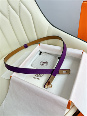 Hermes Kelly 18 Belt Epsom Leather Rose Gold Hardware Purple