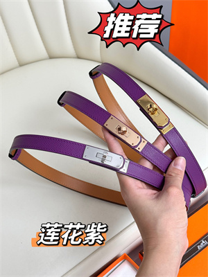 Hermes Kelly 18 Belt Epsom Leather Rose Gold Hardware Purple