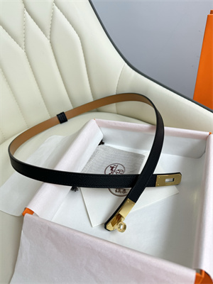 Hermes Kelly 18 Belt Epsom Leather Gold Hardware Black