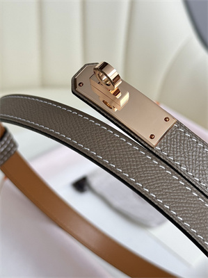 Hermes Kelly 18 Belt Epsom Leather Rose Gold Hardware Etoupe