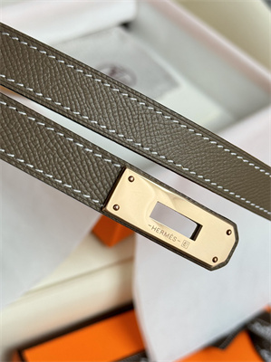 Hermes Kelly 18 Belt Epsom Leather Rose Gold Hardware Etoupe