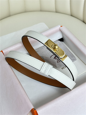 Hermes Kelly 18 Belt Epsom Leather Gold Hardware White