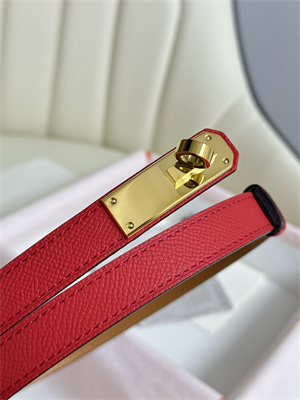 Hermes Kelly 18 Belt Epsom Leather Gold Hardware Red