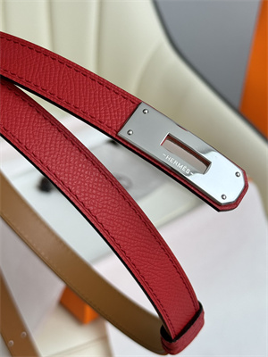 Hermes Kelly 18 Belt Epsom Leather Silver Hardware Red