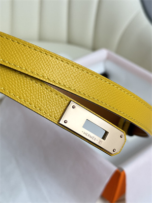 Hermes Kelly 18 Belt Epsom Leather Rose Gold Hardware Juane Amber
