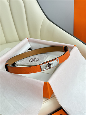 Hermes Kelly 18 Belt Epsom Leather Silver Hardware Orange