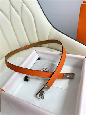 Hermes Kelly 18 Belt Epsom Leather Silver Hardware Orange