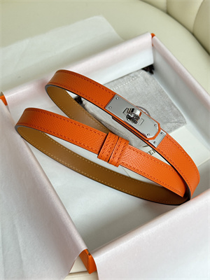 Hermes Kelly 18 Belt Epsom Leather Silver Hardware Orange