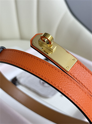 Hermes Kelly 18 Belt Epsom Leather Gold Hardware Orange