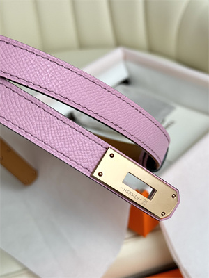 Hermes Kelly 18 Belt Epsom Leather Rose Gold Hardware Peach Pink