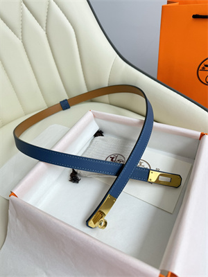 Hermes Kelly 18 Belt Epsom Leather Gold Hardware Blue
