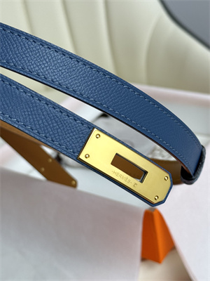 Hermes Kelly 18 Belt Epsom Leather Gold Hardware Blue