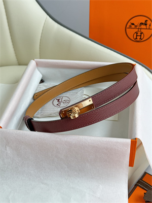 Hermes Kelly 18 Belt Epsom Leather Rose Gold Hardware Burgundy