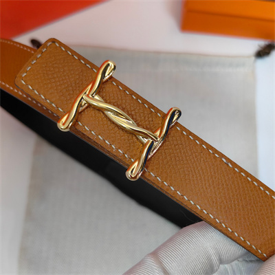 Hermes H Torsade belt buckle & Hermes sur Mer reversible Empsom leather strap Gold Hardware strap 25MM Brown/Black