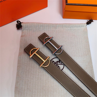 Hermes Gamma belt buckle & Herm??s sur Mer reversible Epsom leather strap Silver Hardware strap 25MM Etoupe/Black