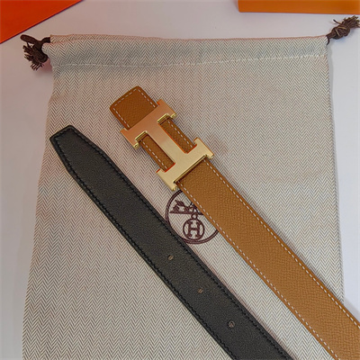 Hermes H belt buckle & Reversible  Epsom leather strap 25 mm Gold Hardware Brown/Black