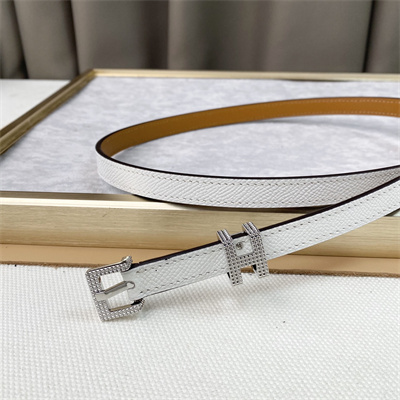 Hermes Pop H Guillochee 15 belt 15MM Cowhide White