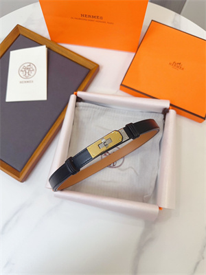Hermes Kelly 18 Belt Cowhide Leather Gold Hardware Black/Brown