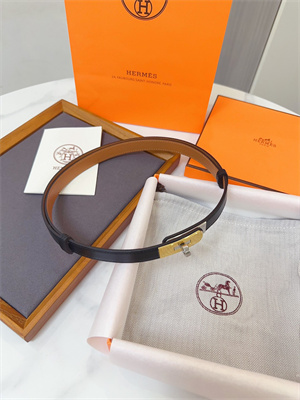 Hermes Kelly 18 Belt Cowhide Leather Gold Hardware Black/Brown
