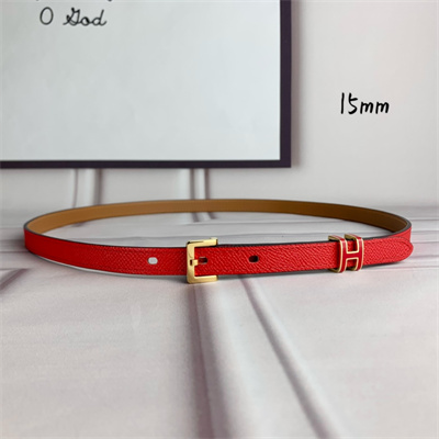 Hermes Pop H 15 belt Empsom Leather Red/Brown