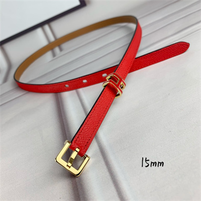 Hermes Pop H 15 belt Empsom Leather Red/Brown