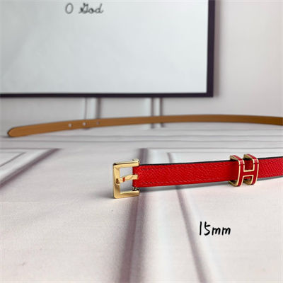 Hermes Pop H 15 belt Empsom Leather Red/Brown