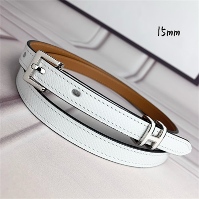 Hermes Pop H 15 belt Empsom Leather White/Brown
