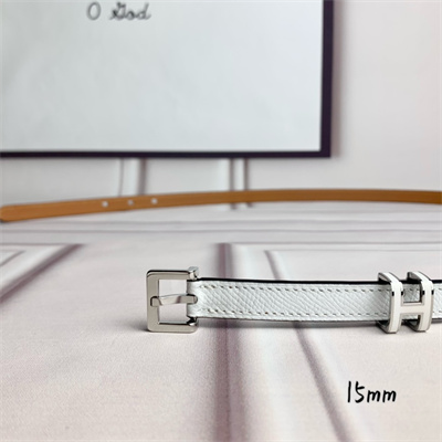 Hermes Pop H 15 belt Empsom Leather White/Brown