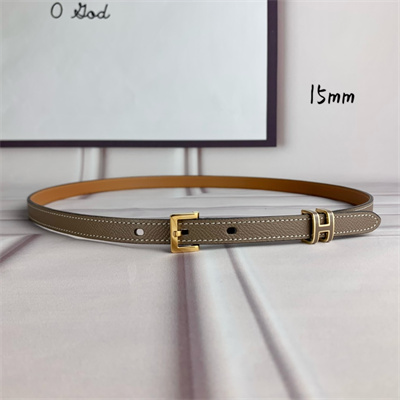 Hermes Pop H 15 belt Empsom Leather Etoupe/Brown