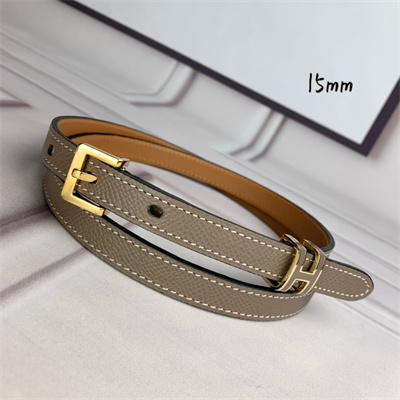 Hermes Pop H 15 belt Empsom Leather Etoupe/Brown